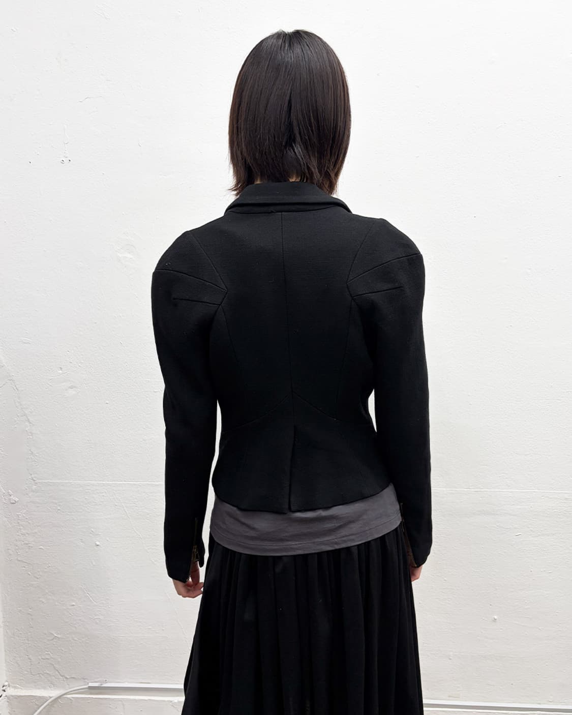 빈티지 비대칭 지퍼 블레이저 상품이미지2