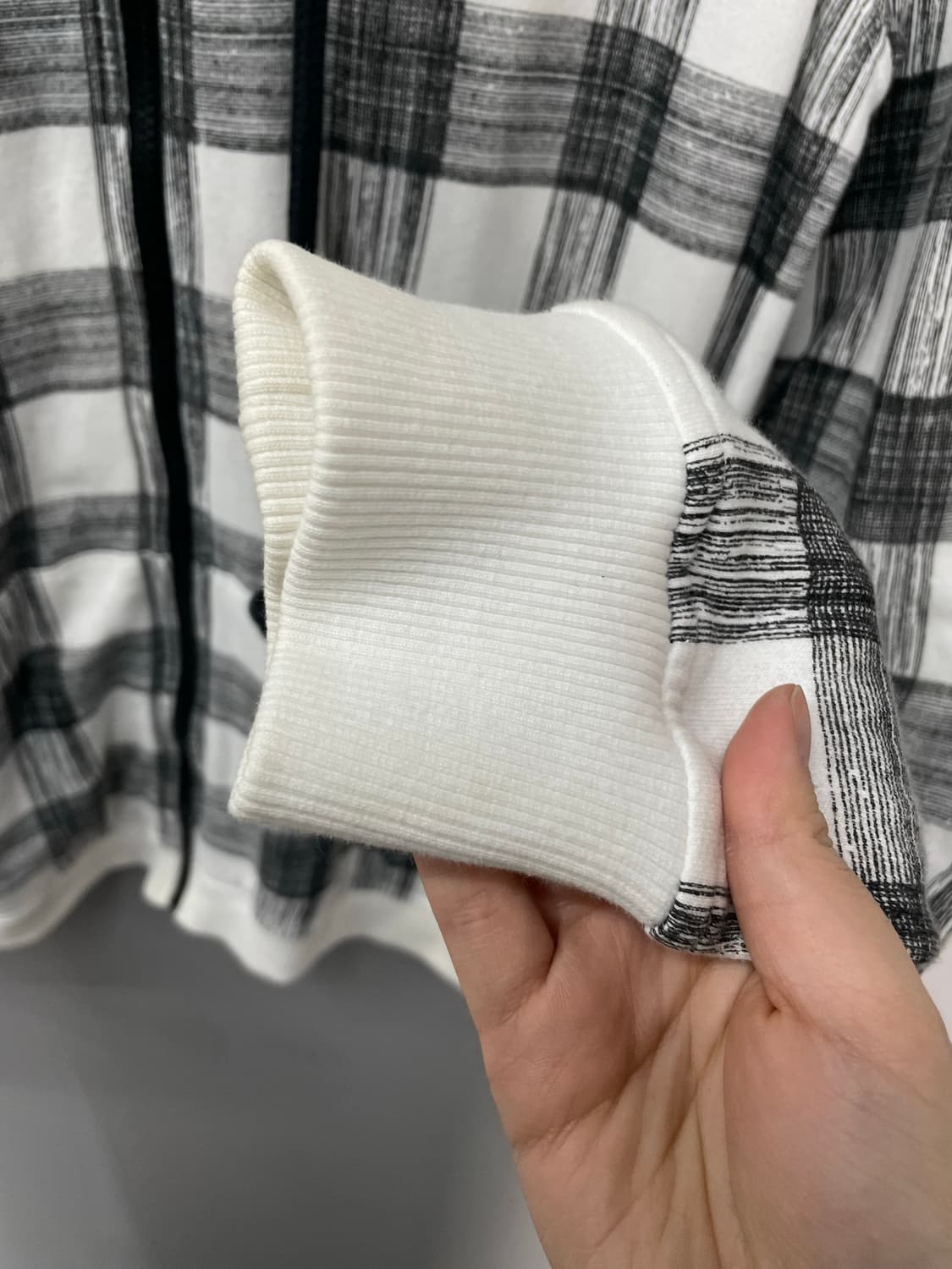 빈티지 그레이 체크 후드집업 H1735 상품이미지6