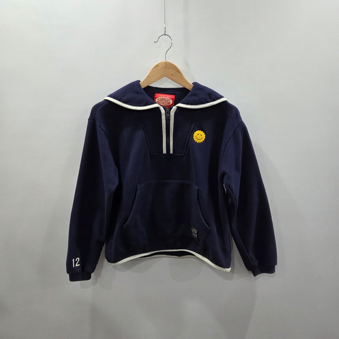 아이스비스킷 키즈 세일러카라 하프집업 맨투맨 155 상품이미지1