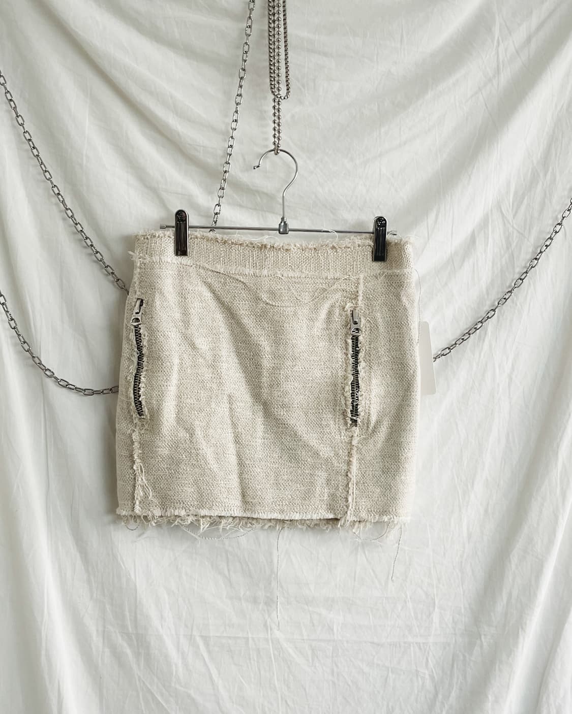 아크네 스튜디오 사이드지퍼 그런지 트위드 미니스커트 상품이미지4