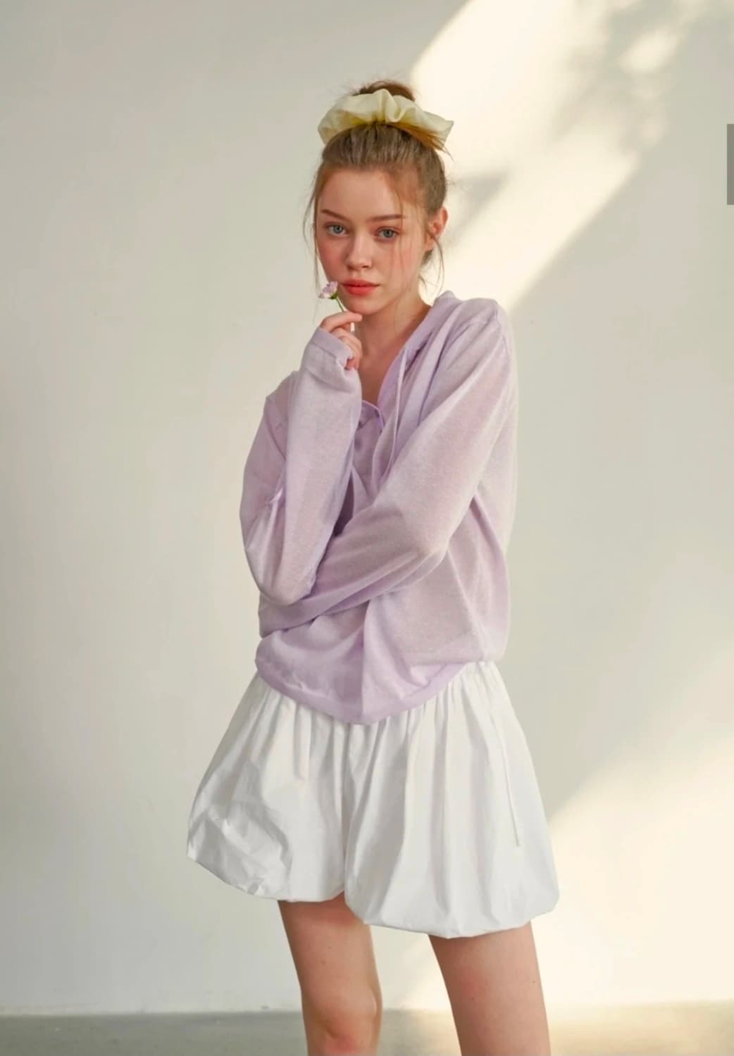 무드인사이드 우먼 사이드 리본 벌룬 미니 스커트 상품이미지2