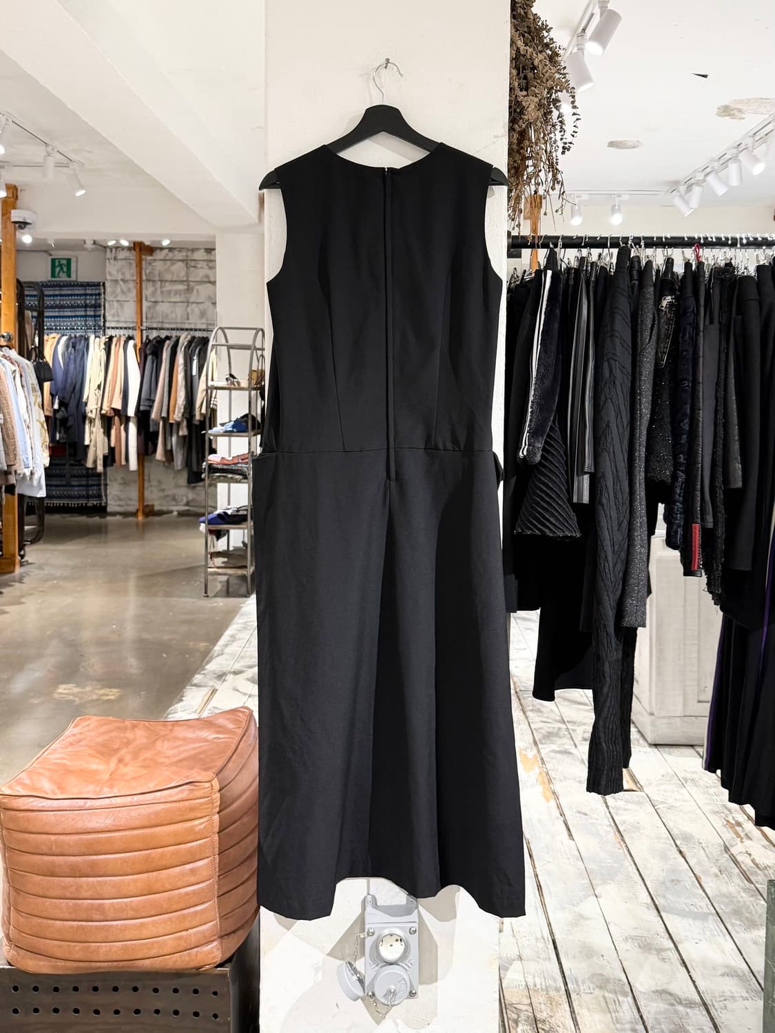 꼼데가르송 robe de chambre 블랙 울 슬리브리스 롱 원피스 상품이미지4