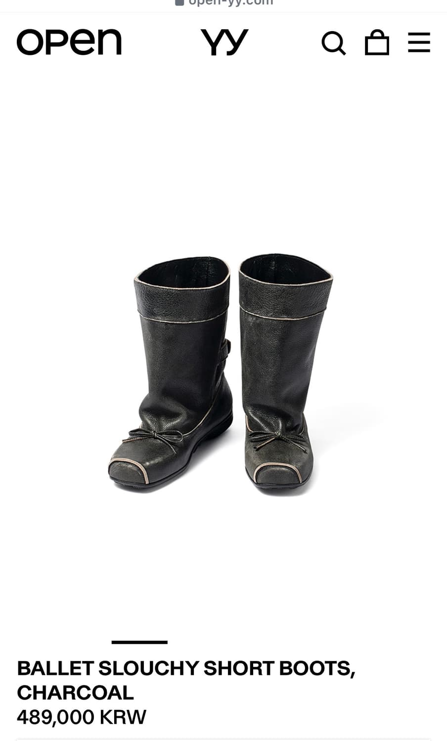 오픈와이와이 BALLET SLOUCHY SHORT BOOTS차콜 상품이미지3