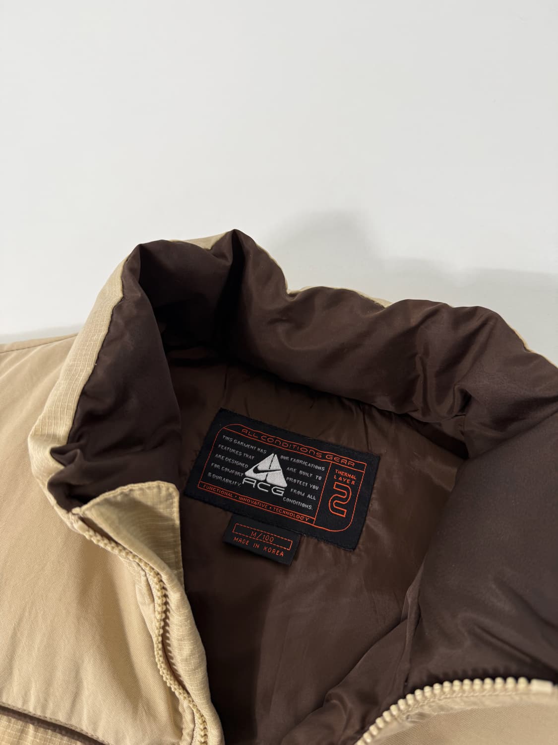 나이키 ACG 루즈핏 90‘s 베이지 브라운 텍티컬 덕다운 패딩 베스트 상품이미지9
