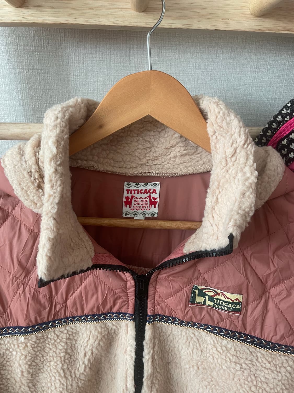 모리걸 빈티지 티티카카 핑크 배색 플리스 자켓 💗💛 상품이미지2