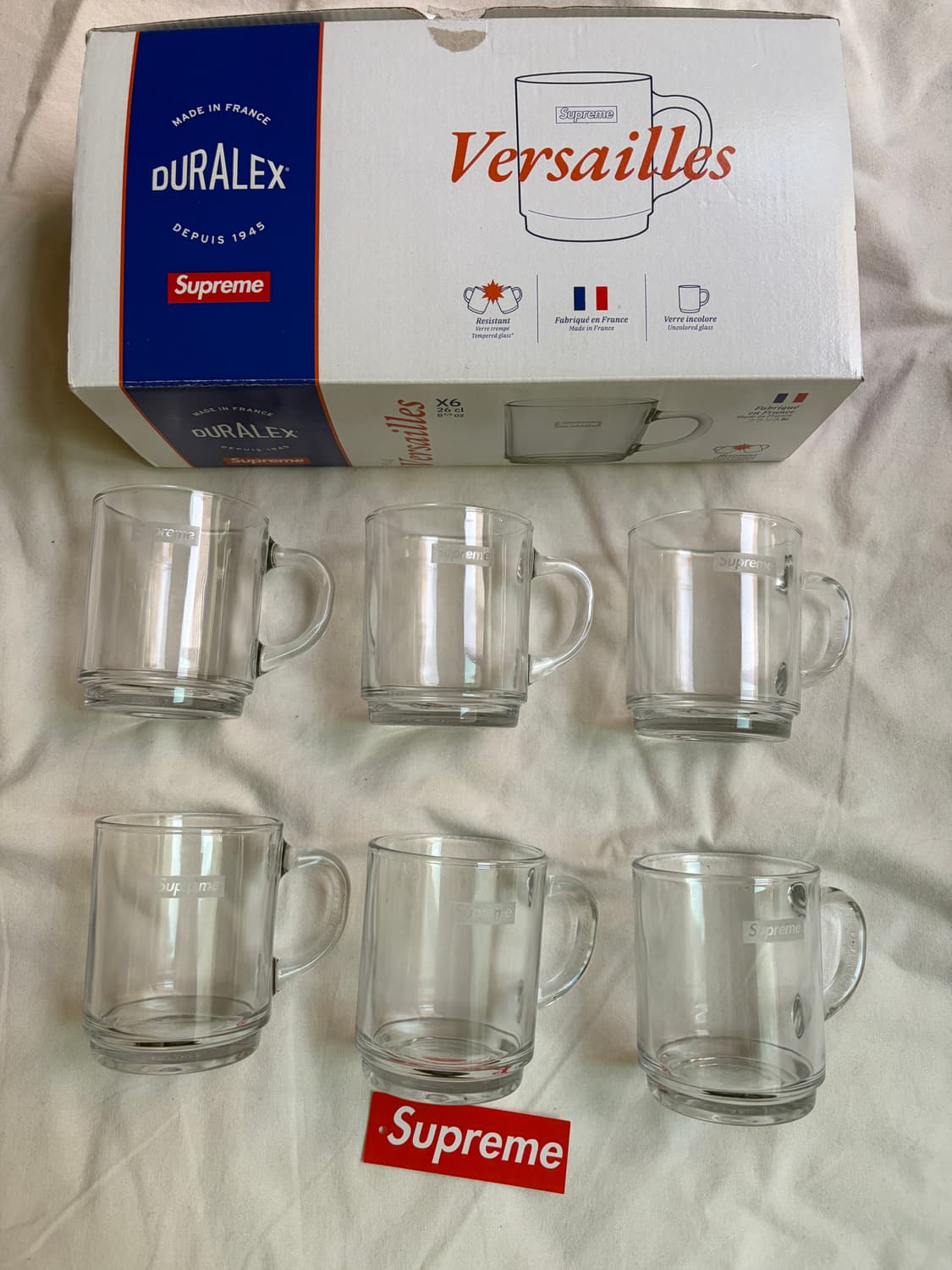 슈프림 듀라렉스 글래스 머그 클리어 (6개 세트) - 23SS Supre 상품이미지1