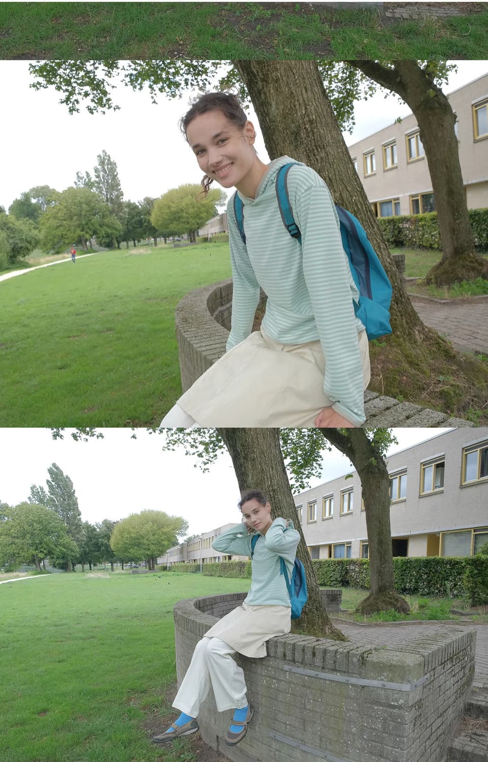 페스토 AUTUMN STRIPE HOODED TOP TEA 상품이미지2