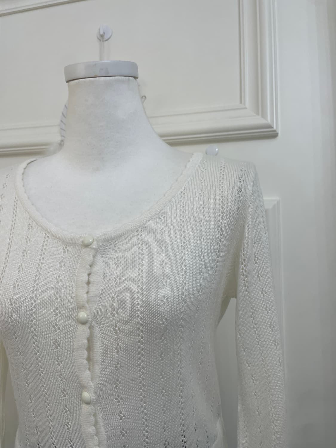INGNI white crochet basic cardigan 상품이미지7