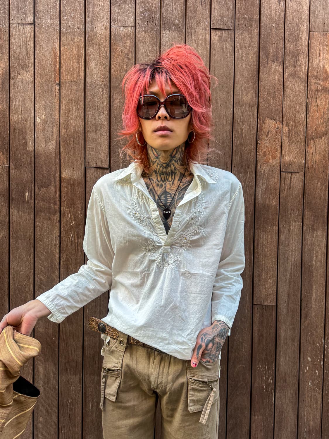 Vintage Embroidery Pullover Shirt  상품이미지1