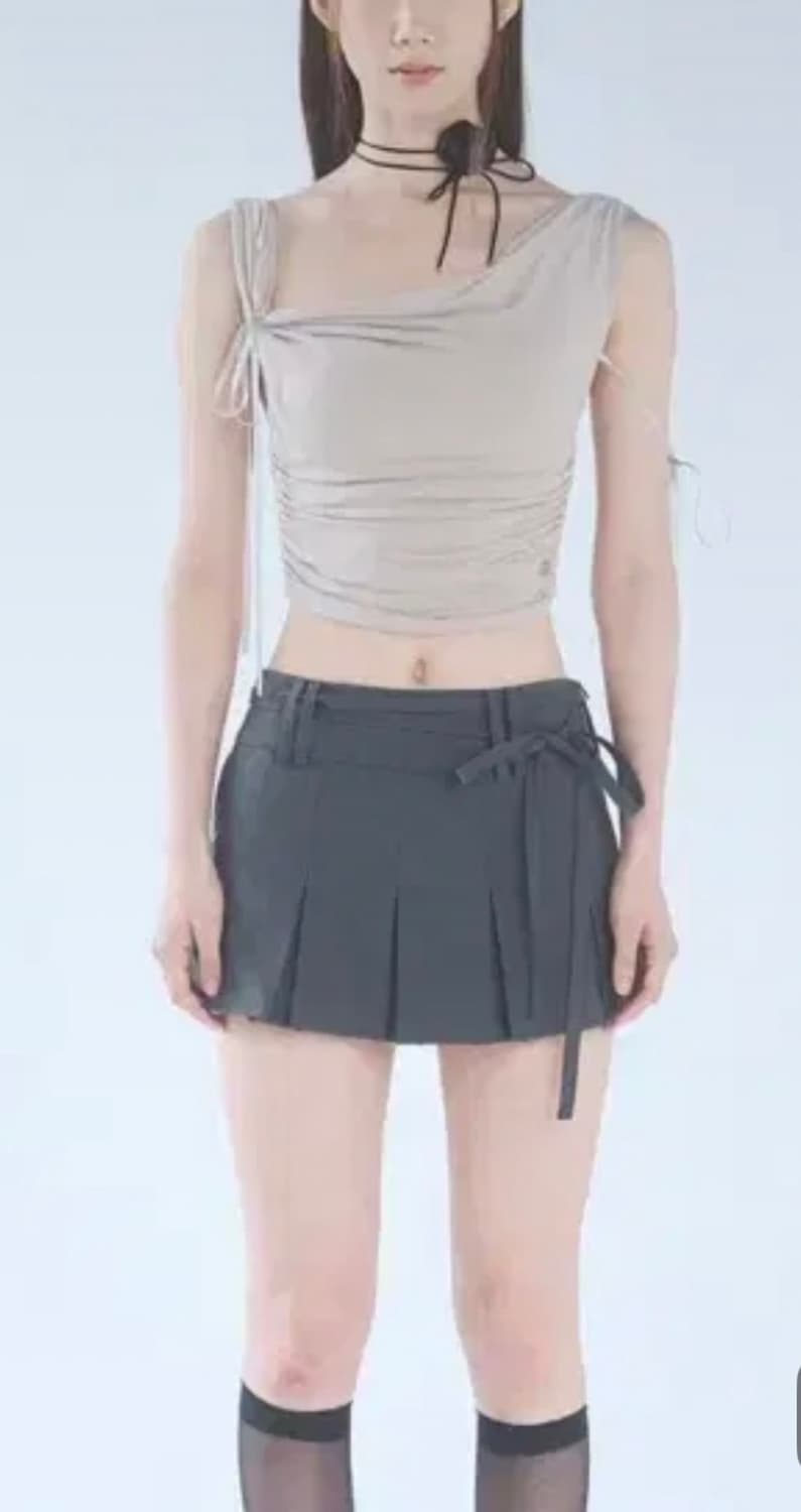 페인오어플레져 루 플리츠 스커트 그레이s 상품이미지1