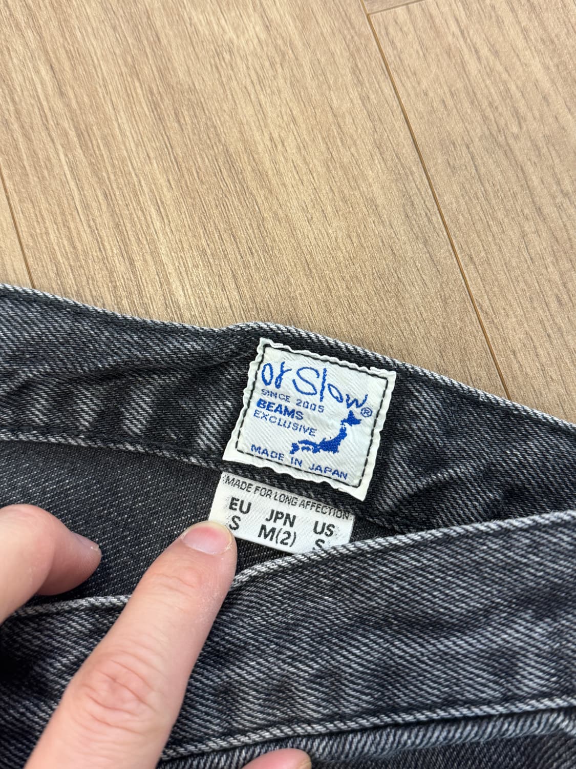 오어슬로우 100 슈퍼대드핏 데님 팬츠 - 흑청 M사이즈 상품이미지3