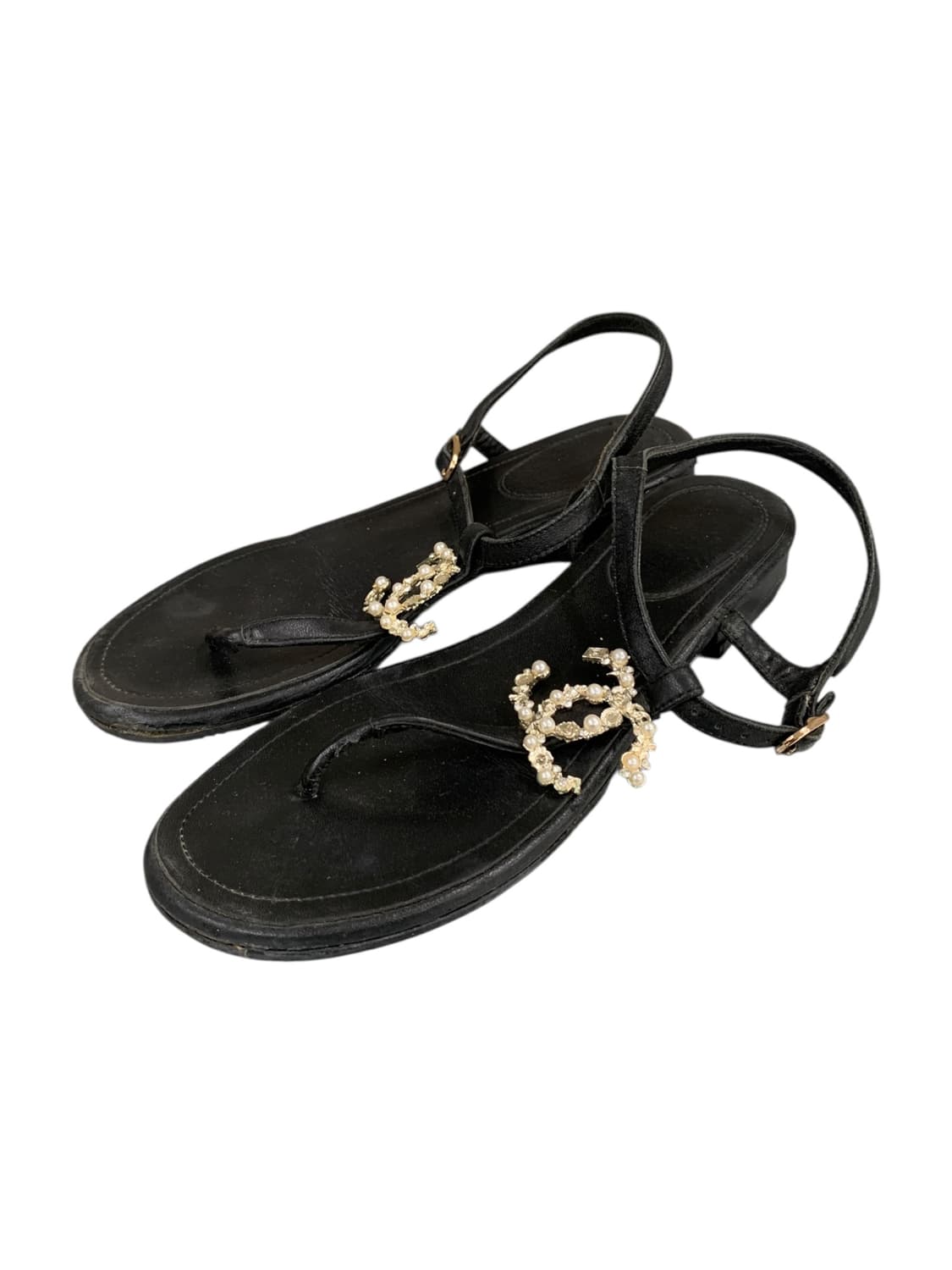 샤넬 펄 스트랩 샌들 블랙 39(245) (Gr-3218) 상품이미지5