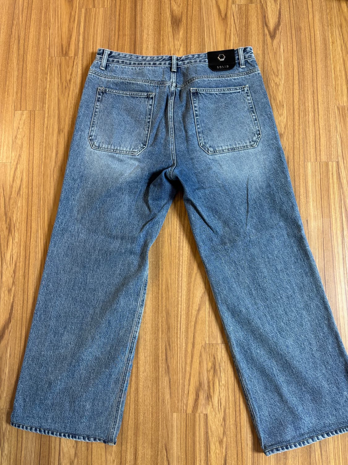 솔리드옴므 와이드 데님 팬츠 연청 상품이미지2