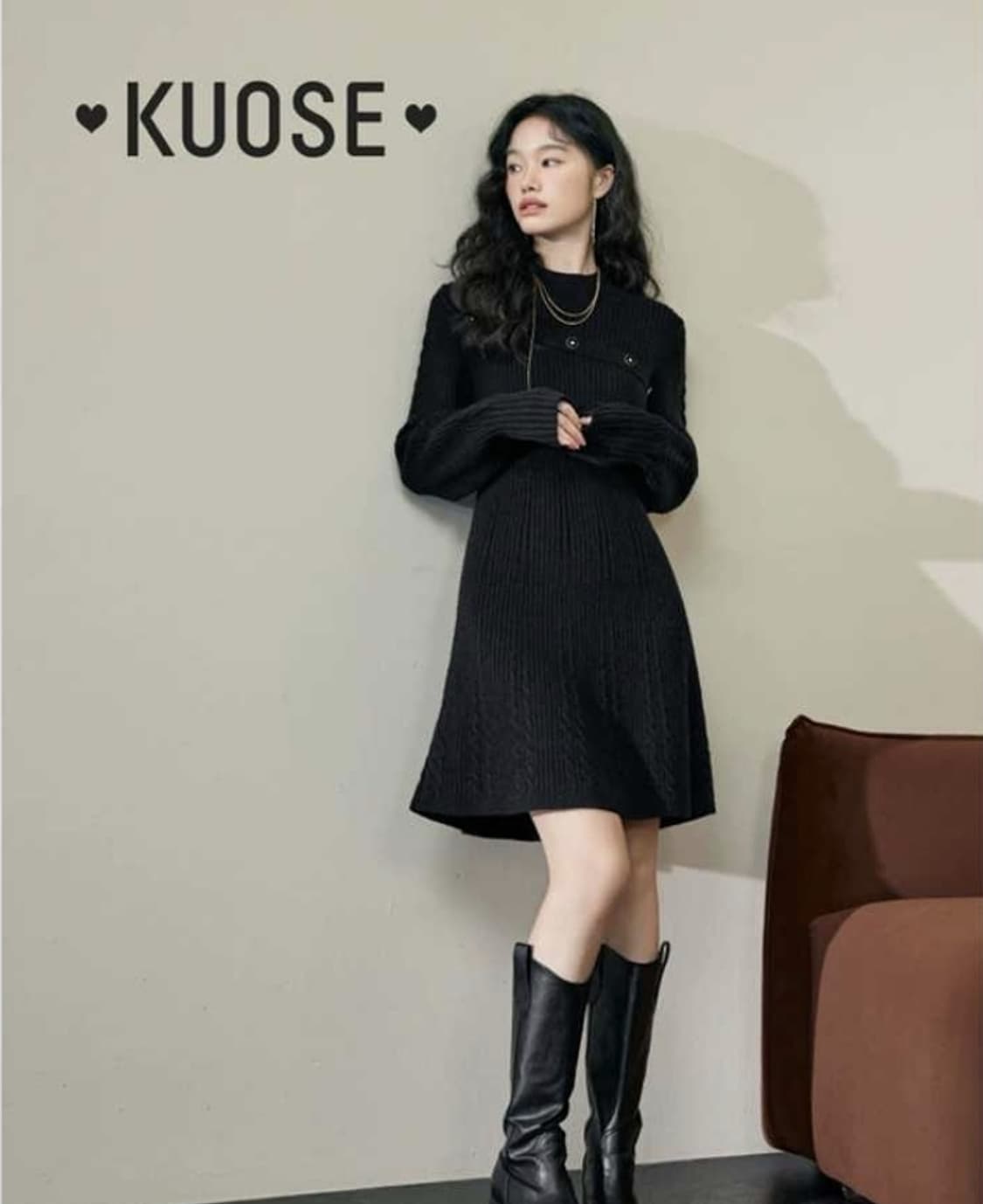 쿠오세 KUOSE 겨울 니트 원피스 M 상품이미지1
