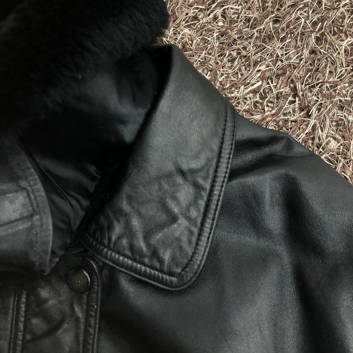 빈티지 양가죽 봄버 퍼카라 레더 가죽 자켓  상품이미지5