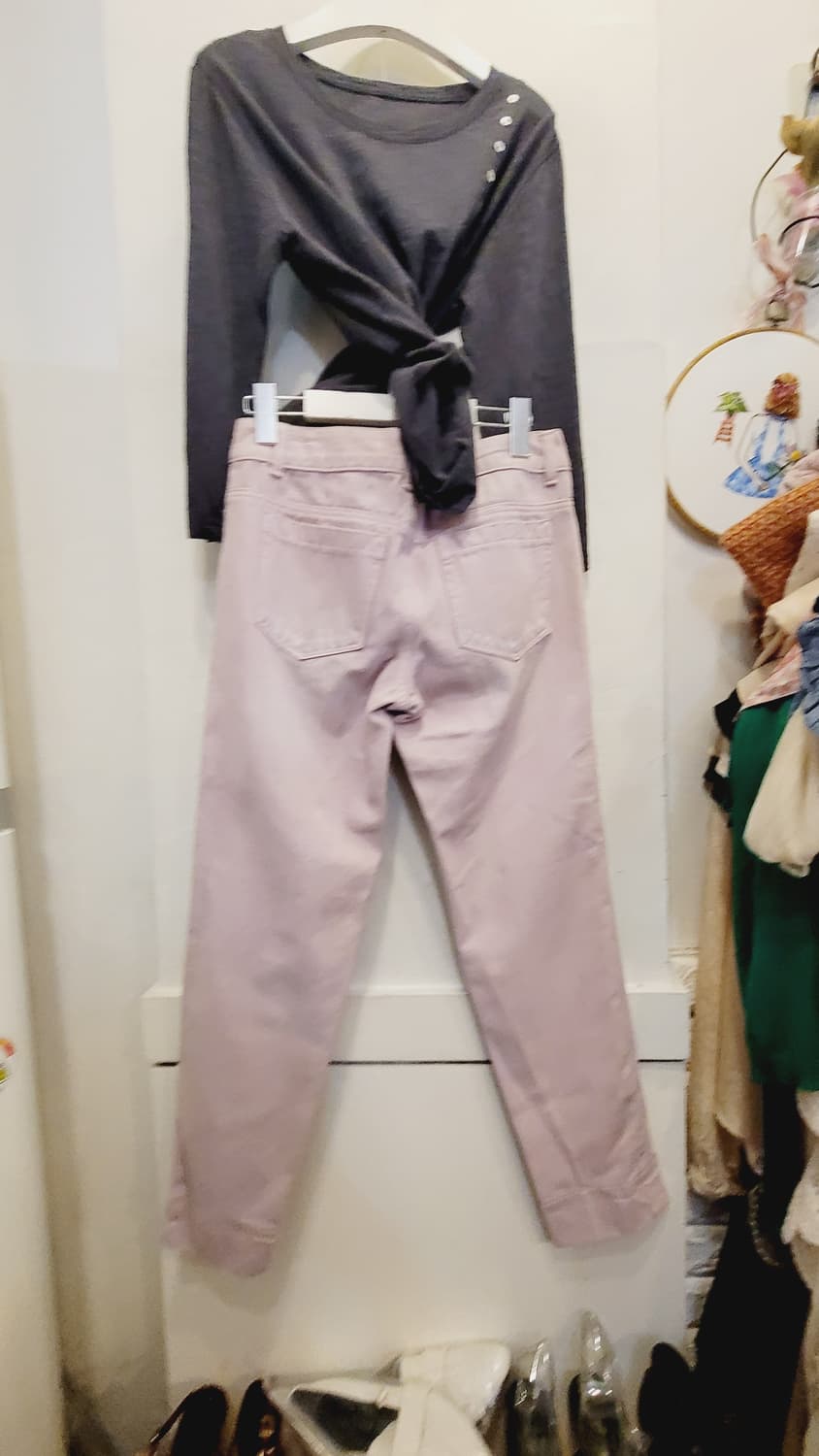 단추 엣지티. c.c collect 라벤더 핑크데님 상품이미지8