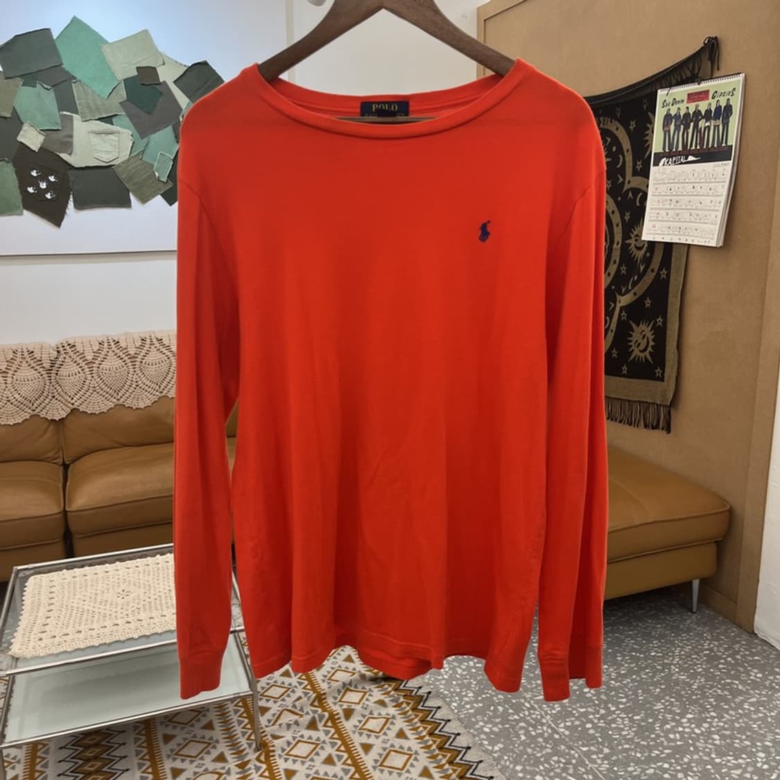 폴로 랄프로렌 Y2K 레트로 여리핏 오렌지 롱슬리브 XL C11025 상품이미지3