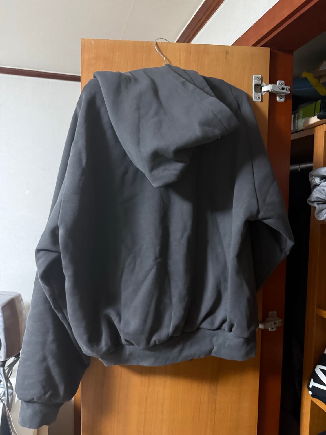 이지 갭 로고 슈렁큰 후드 블랙 M 상품이미지3