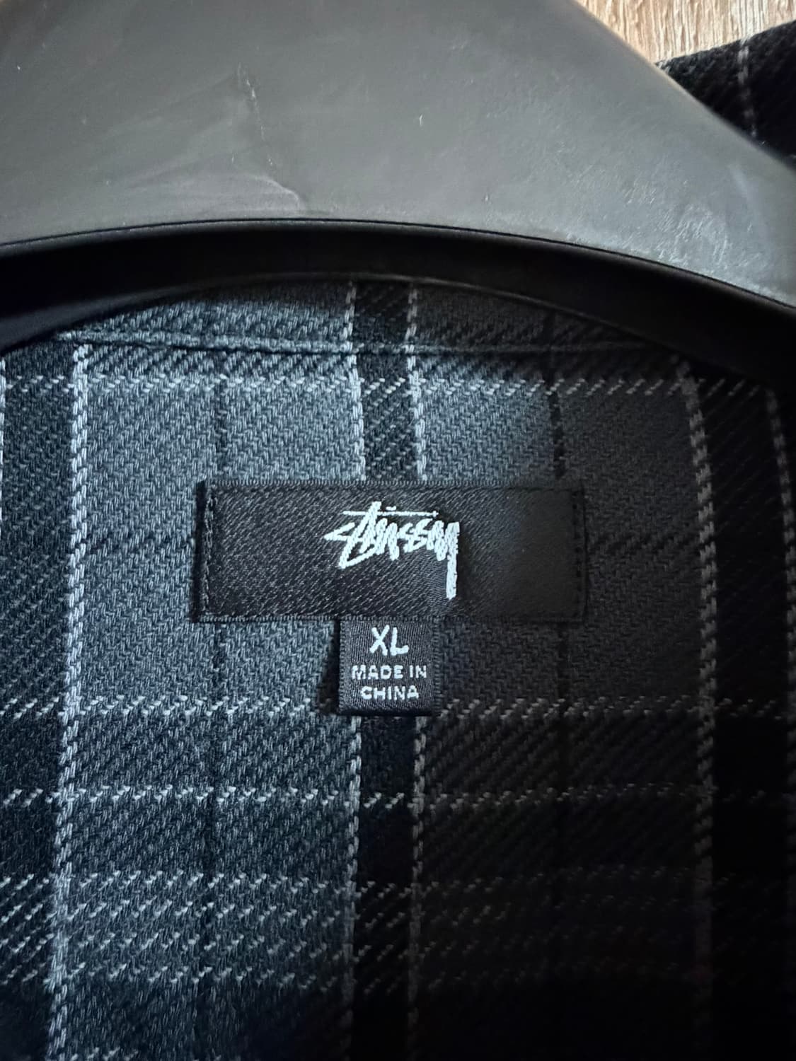 [XL] 스투시 스톤 플레이드 셔츠 블랙 상품이미지4