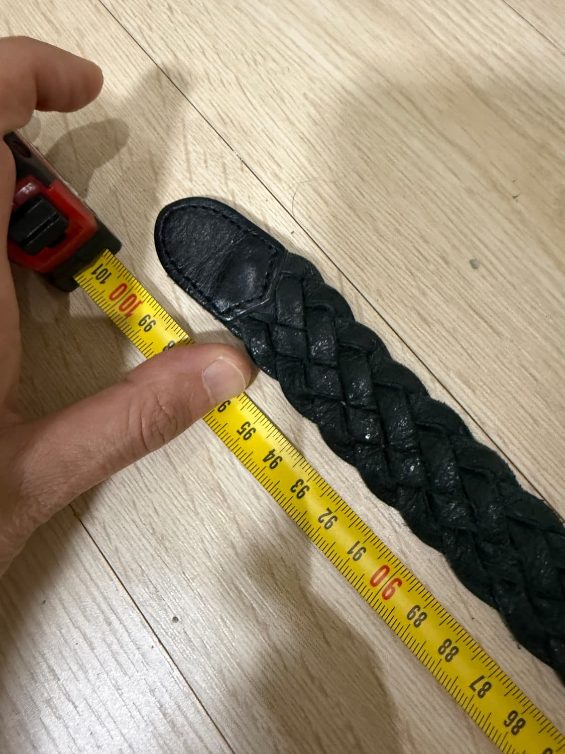 블랙 레더 웨이빙 꽈베기 벨트 상품이미지4
