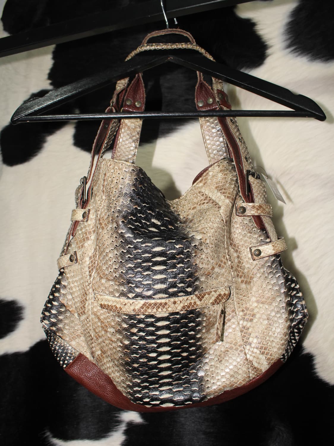 Python Pattern Leather Handbags 상품이미지6