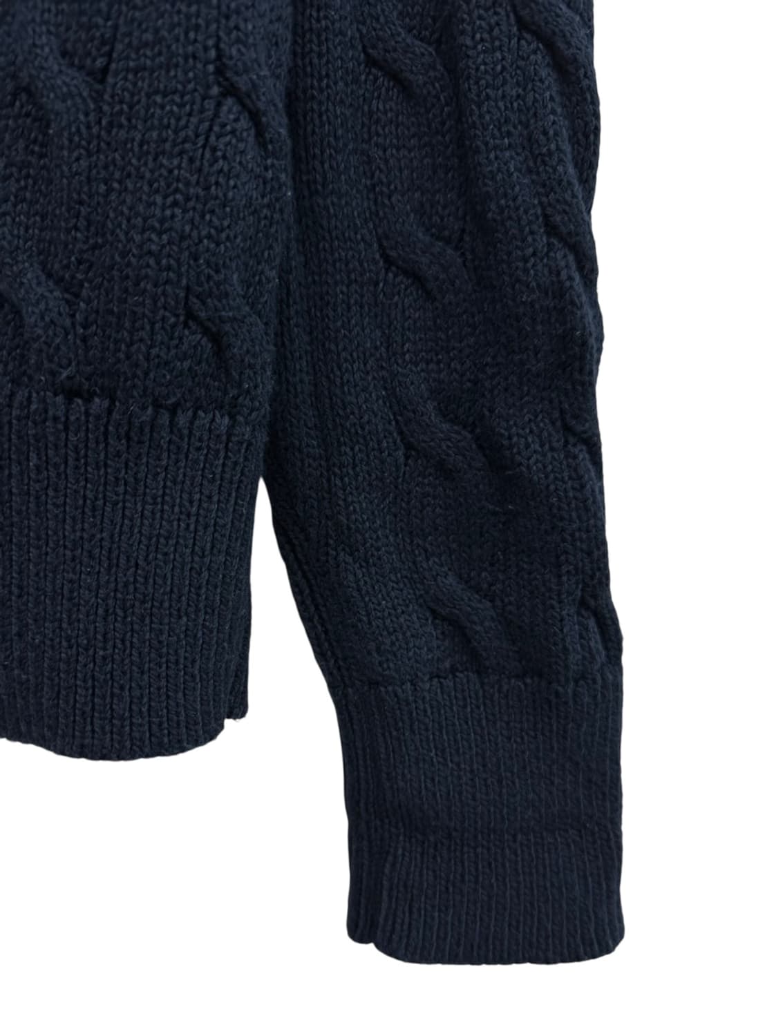 폴로 폴라넥 케이블 꽈배기 니트 네이비 (XS) 상품이미지6