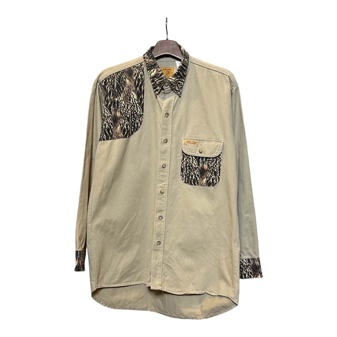USA VINTAGE 웨스턴 셔츠 지브라 패턴 패치워크 디테일 베이지 상품이미지1