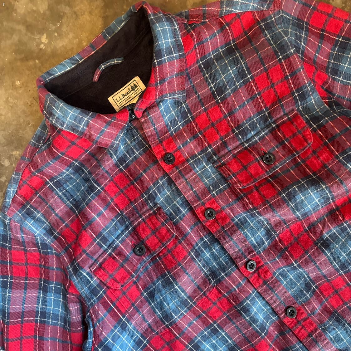 엘엘빈 플리스 라인드 플란넬 체크 셔츠 상품이미지4