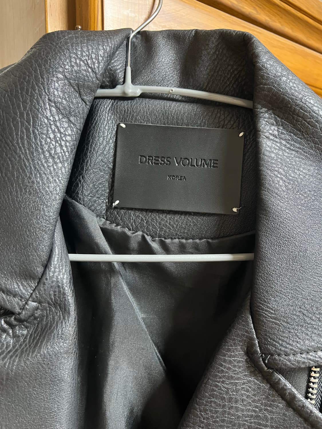 DRESS VOLUME 블랙 레더 라이더 자켓 상품이미지2