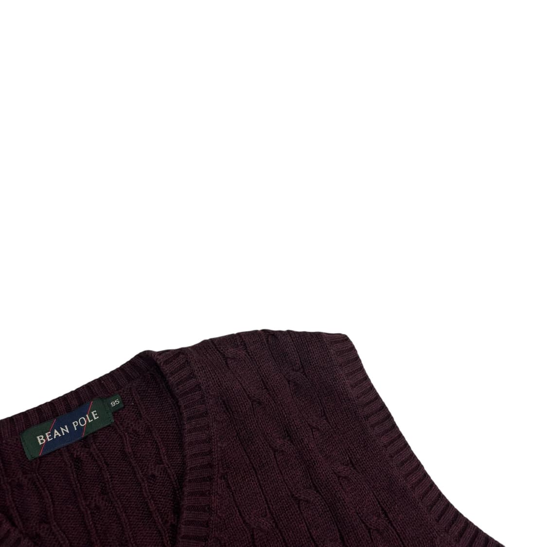 빈폴 버건디 케이블 니트 조끼 상품이미지3