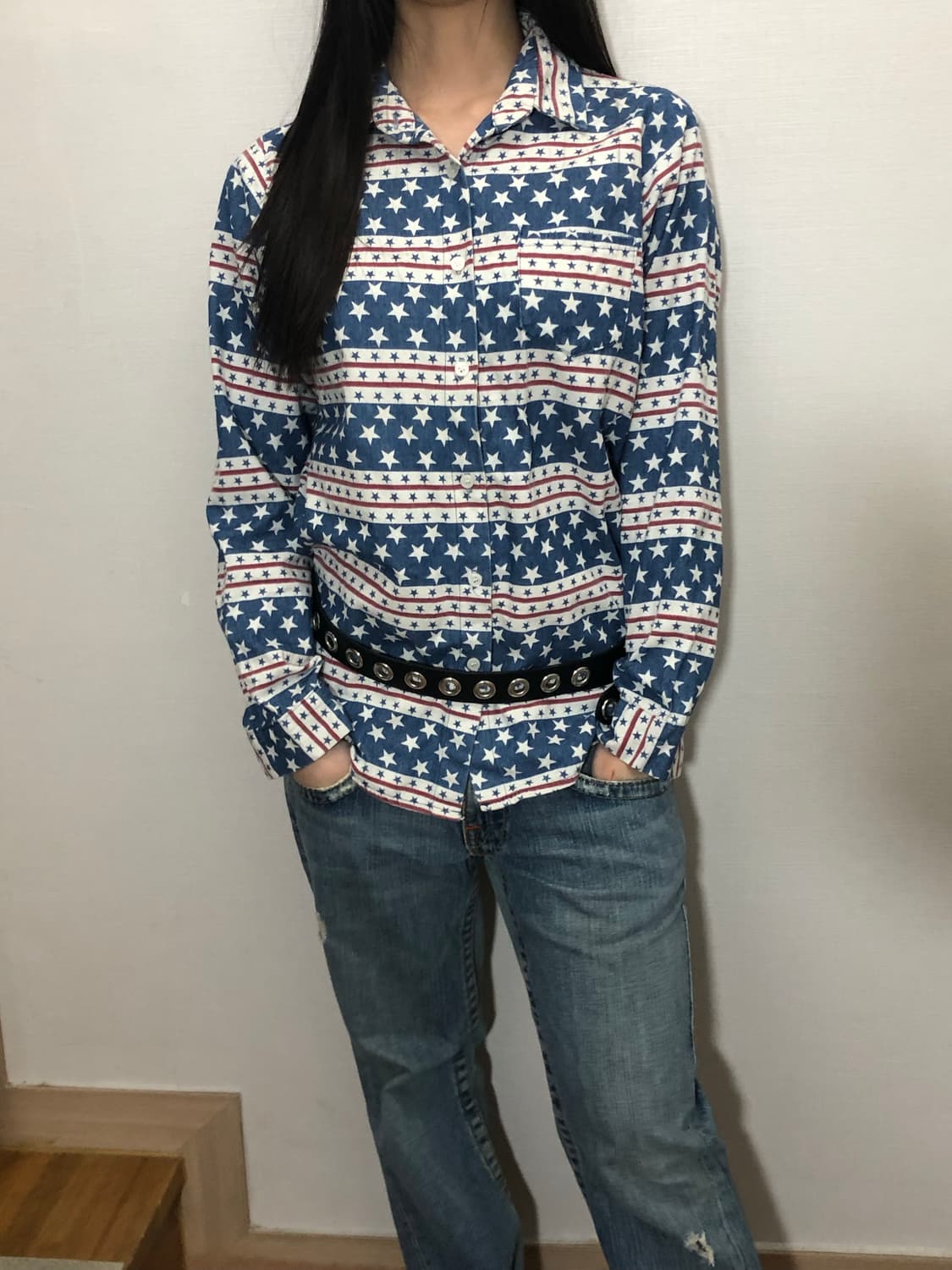 빈티지 스타 패턴 셔츠 상품이미지1