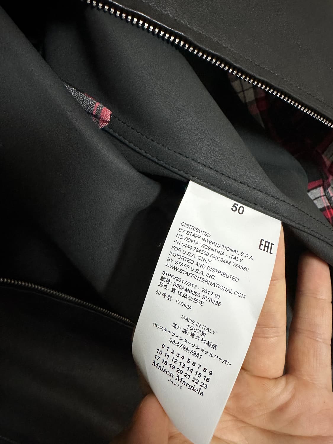 (50) 마르지엘라 17fw 블랙 레더 헤링턴 블루종 자켓 상품이미지10