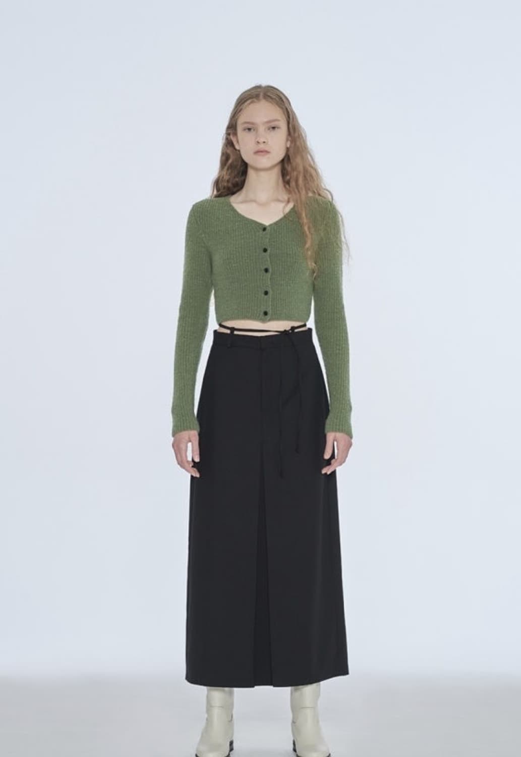 다이애그널 스트링 벨트 스커트 / 블랙S 상품이미지1