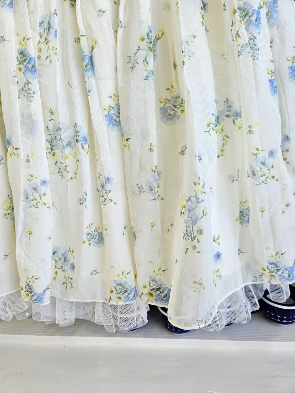 콜자(COLZA) 플라워 쉬폰 튤 스커트 상품이미지3