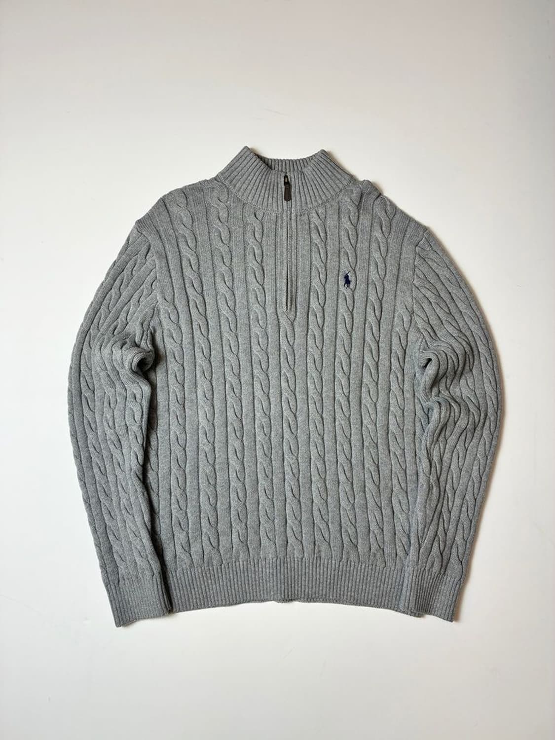 폴로 랄프로렌 큐알 꽈배기 하프 집 니트 PN8210 상품이미지1