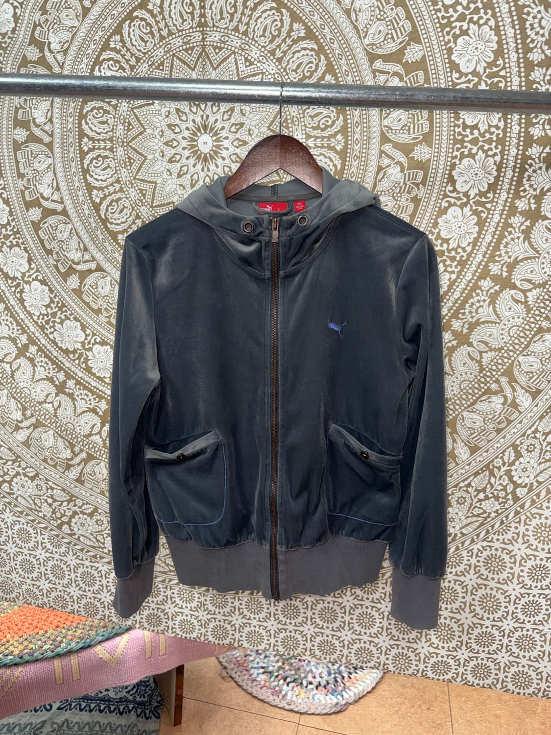 퓨마 여성 벨벳 후드집업  상품이미지3