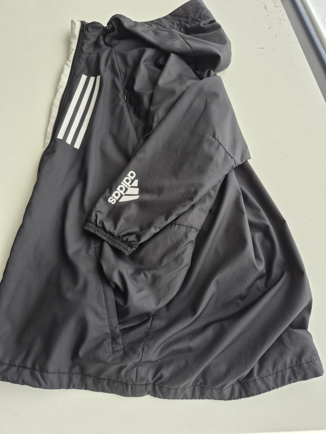 아디다스 블랙 3선 후드 바람막이2XL 상품이미지4