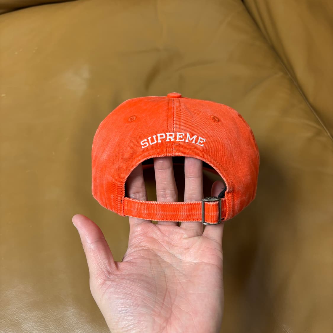 슈프림 S로고 6패널 볼캡 모자 피그먼트 워시드 오렌지 상품이미지7