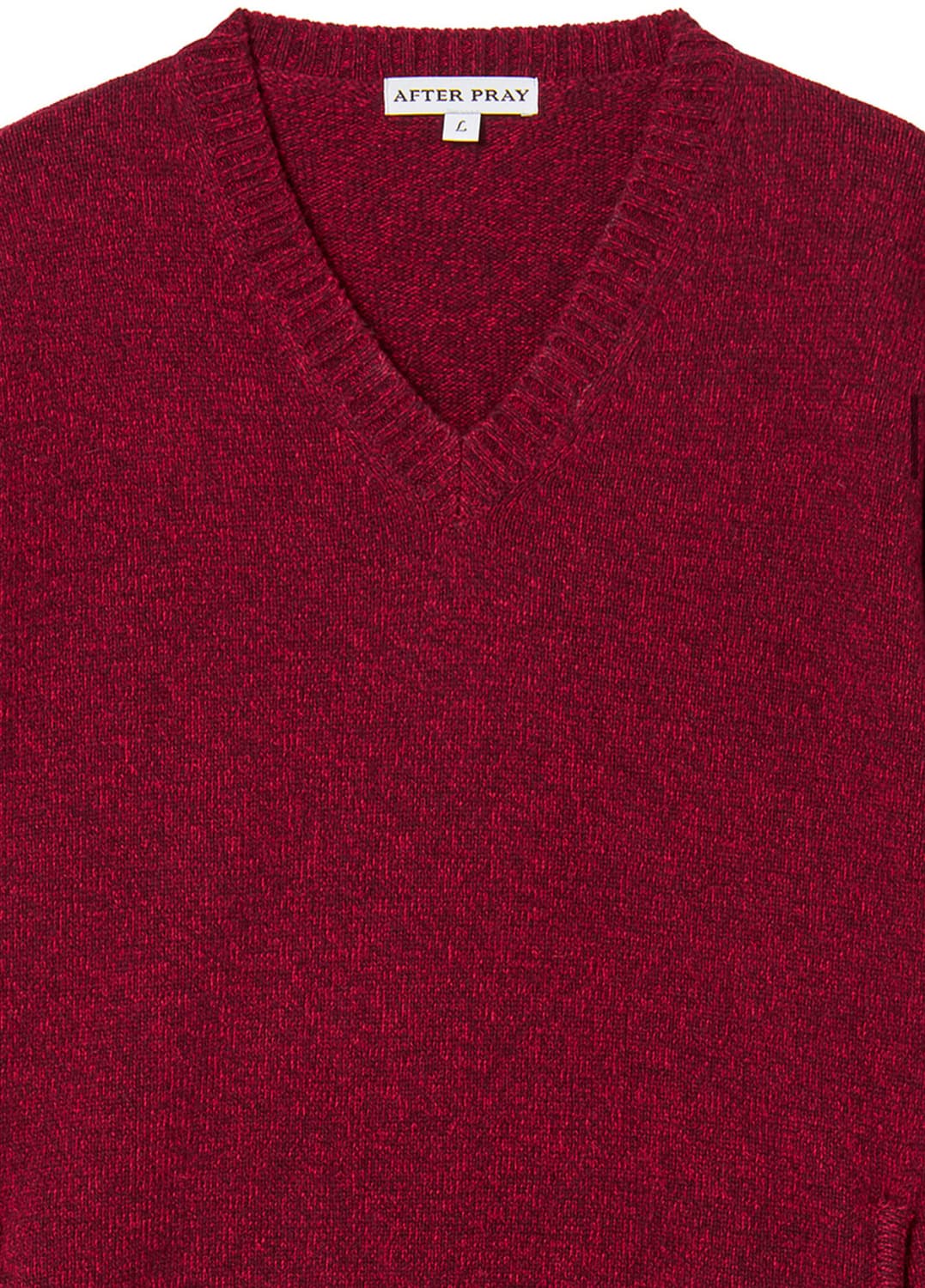 애프터프레이 인타르시아 브이넥 포켓 니트 레드 버건디 L 상품이미지4