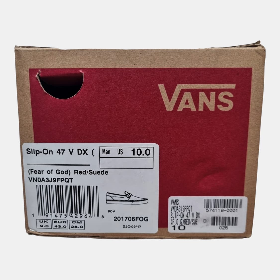 반스 x 피어오브갓 레드 스웨이드 슬립온 47 V DX 상품이미지5