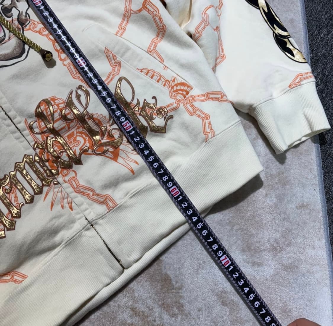 크리스찬 오디저 스컬 큐빅화이트 후드집업 상품이미지9