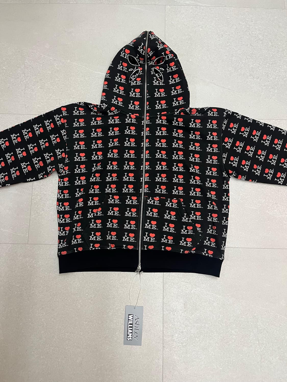 애슐리 윌리엄스 버터플라이 후디 I heart me 블랙 상품이미지2