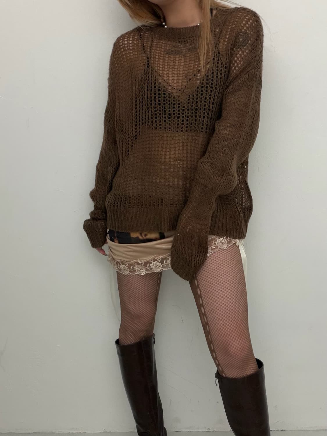 브라운 루즈 니트  상품이미지1