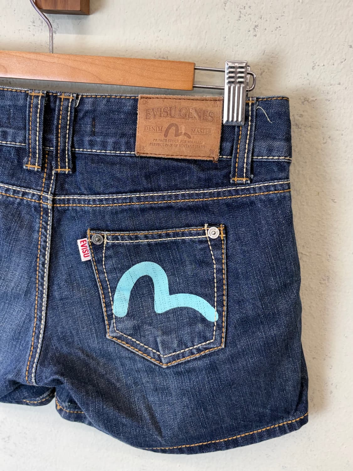 에비수 빈티지 y2k 데님 핫팬츠 상품이미지3