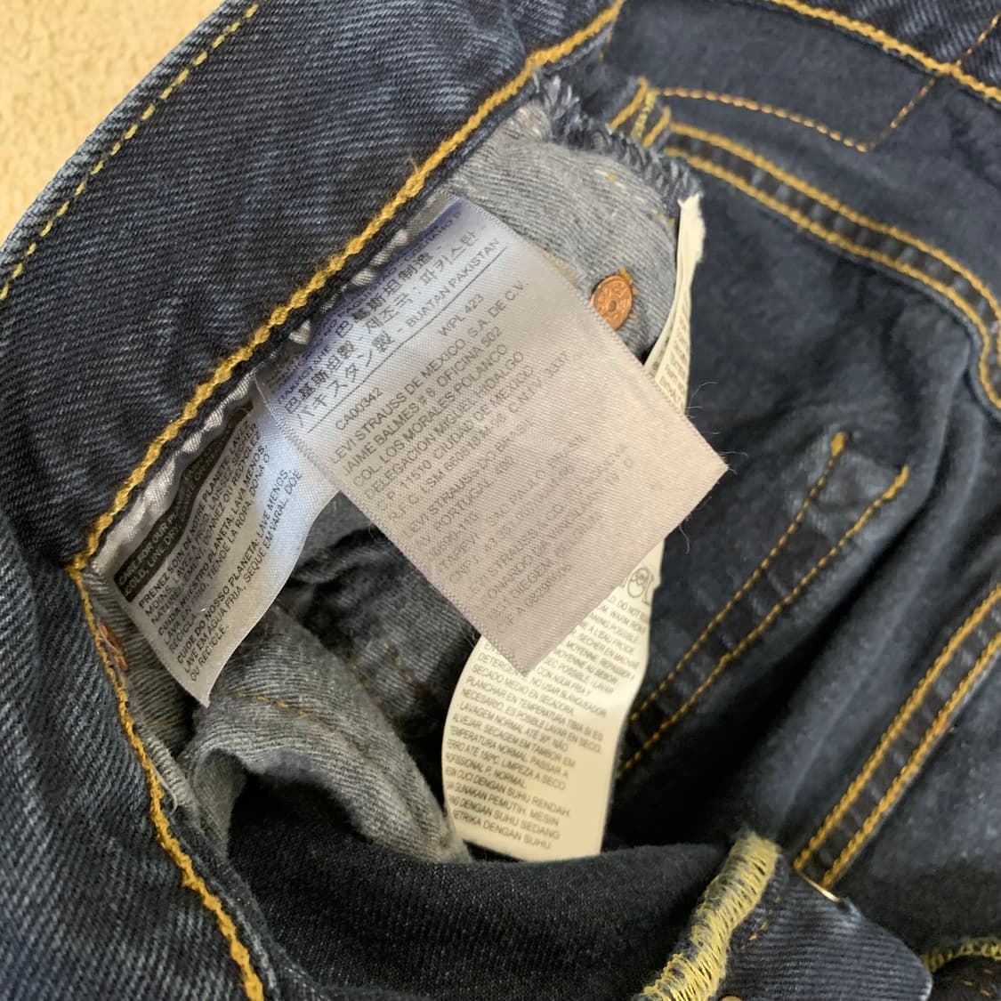 빈티지 리바이스501 워싱 데님팬츠(30사이즈) 남자청바지 진청 다크블루 상품이미지8