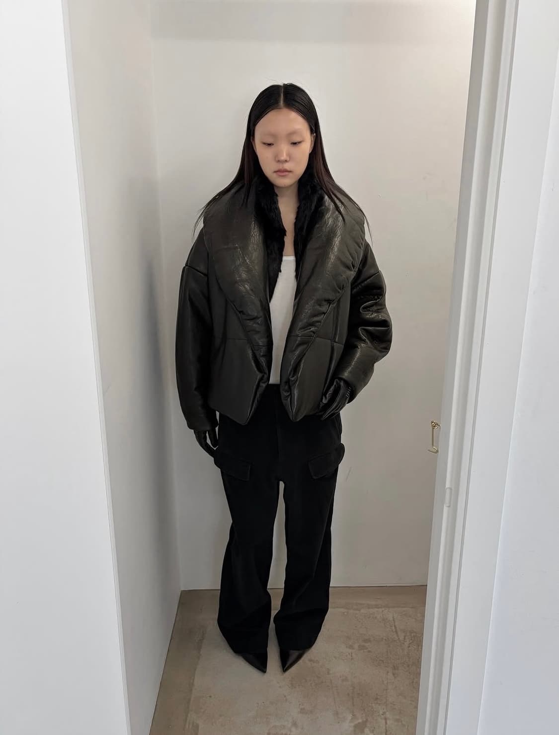 Real leather padding jk 상품이미지1