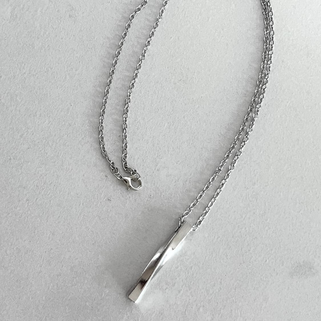 베이직 트위스트 직사각 체인 목걸이 상품이미지2