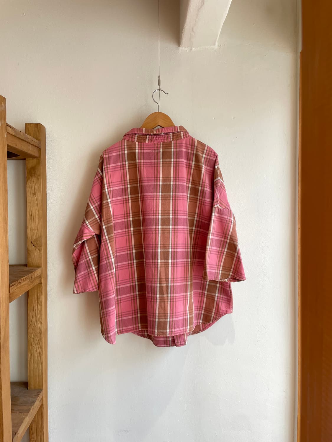 캐피탈 7부 플레어 체크 블라우스 상품이미지4