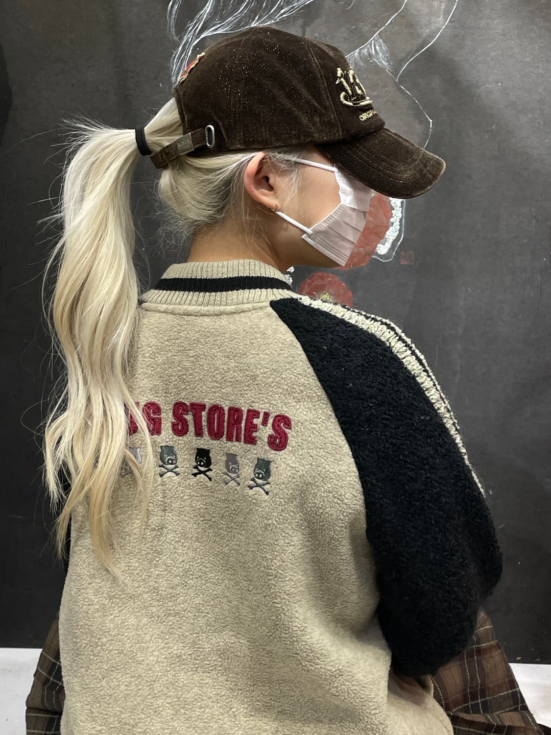 일본빈티지 드럭스스토어 스컬 코위찬 니트 집업 자켓 L 상품이미지6