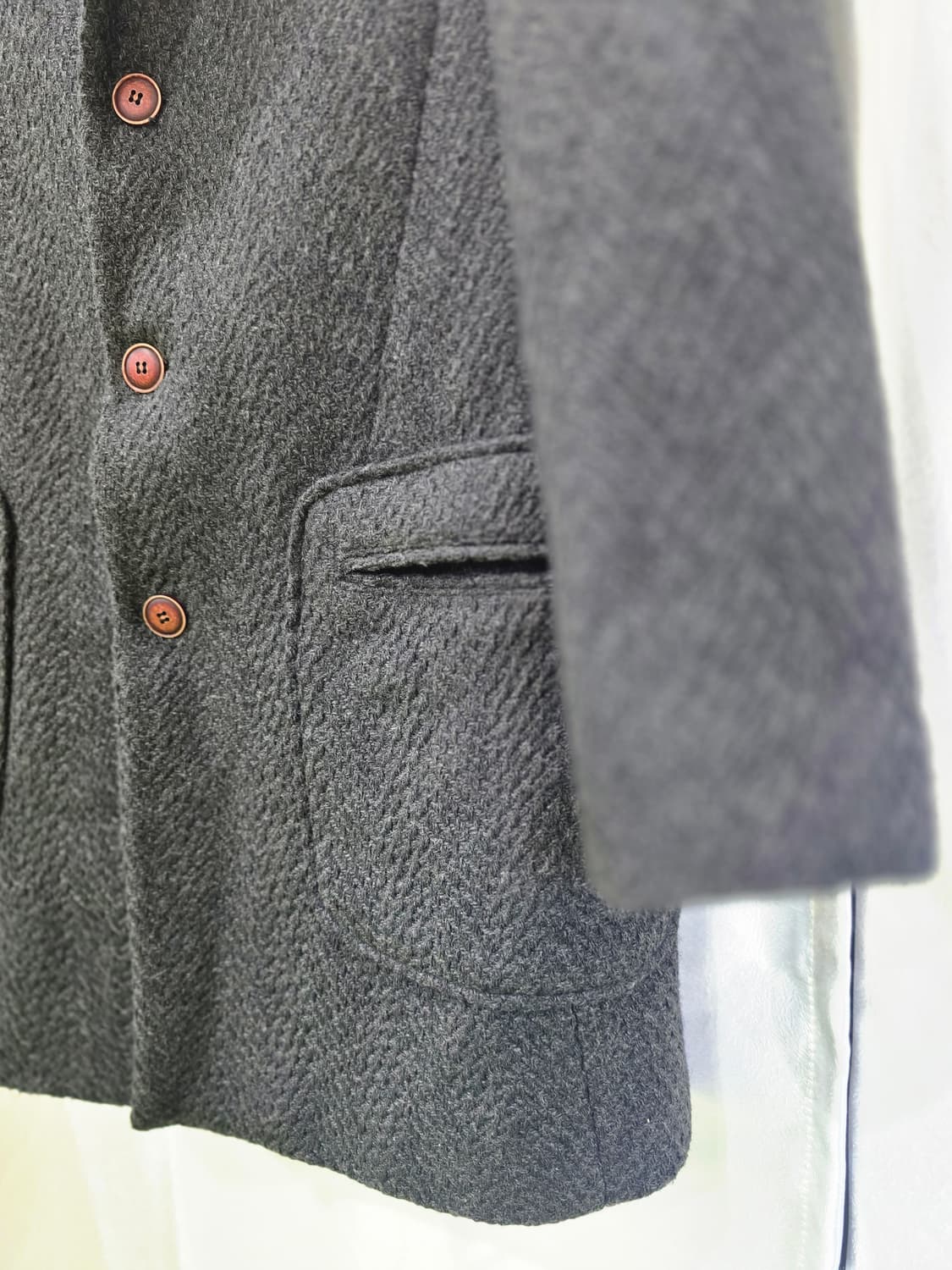 엔 리버티 헤링본 남성 코트 차콜색 상품이미지8